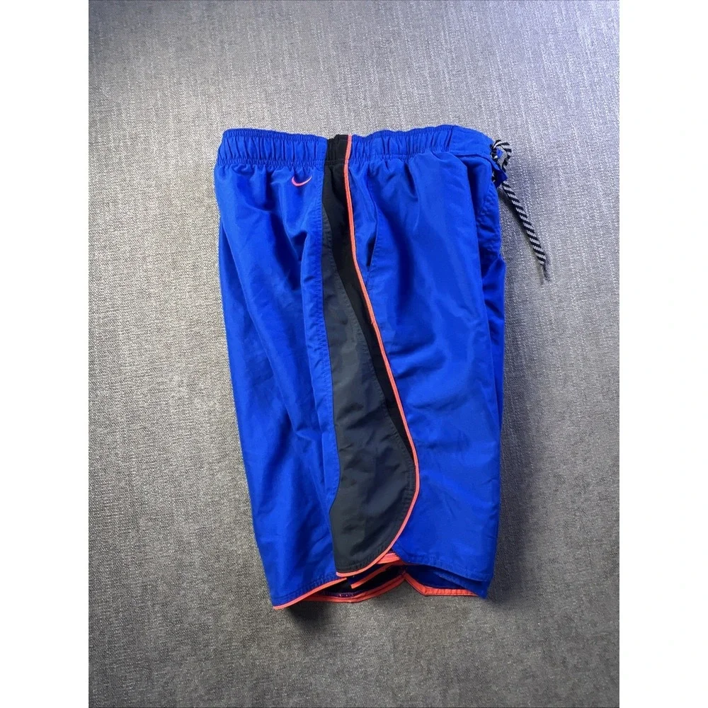 Nike Board Shorts Men's M Swim Beach Drawstring Colorful Pockets Blue Summer